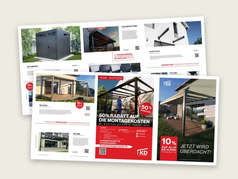 Webdesign Bremen: Aktions-Flyer für KD Überdachungen Bremen